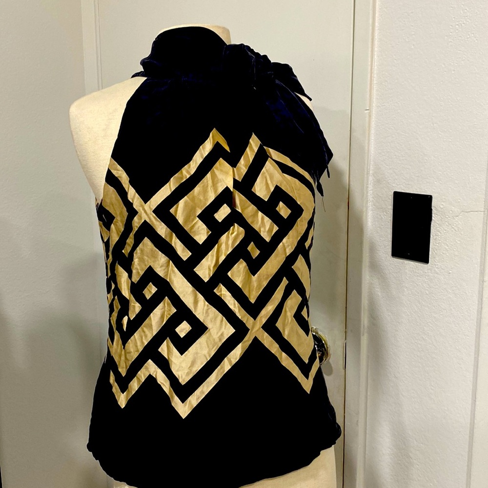 ZARA 100% SILK TOP WITH A π Detail - Picture 1 of 7
